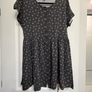 Junk Food Clothing Gray Patterned Dress